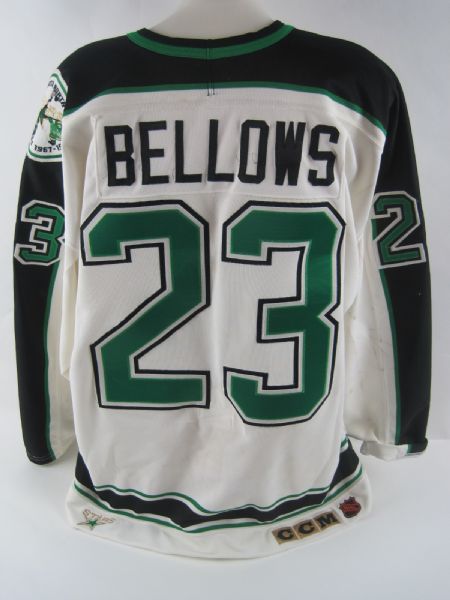 Brian Bellows 1991-92 Minnesota North Stars Final Game Jersey w/Heavy Use & Provenance From Bellows