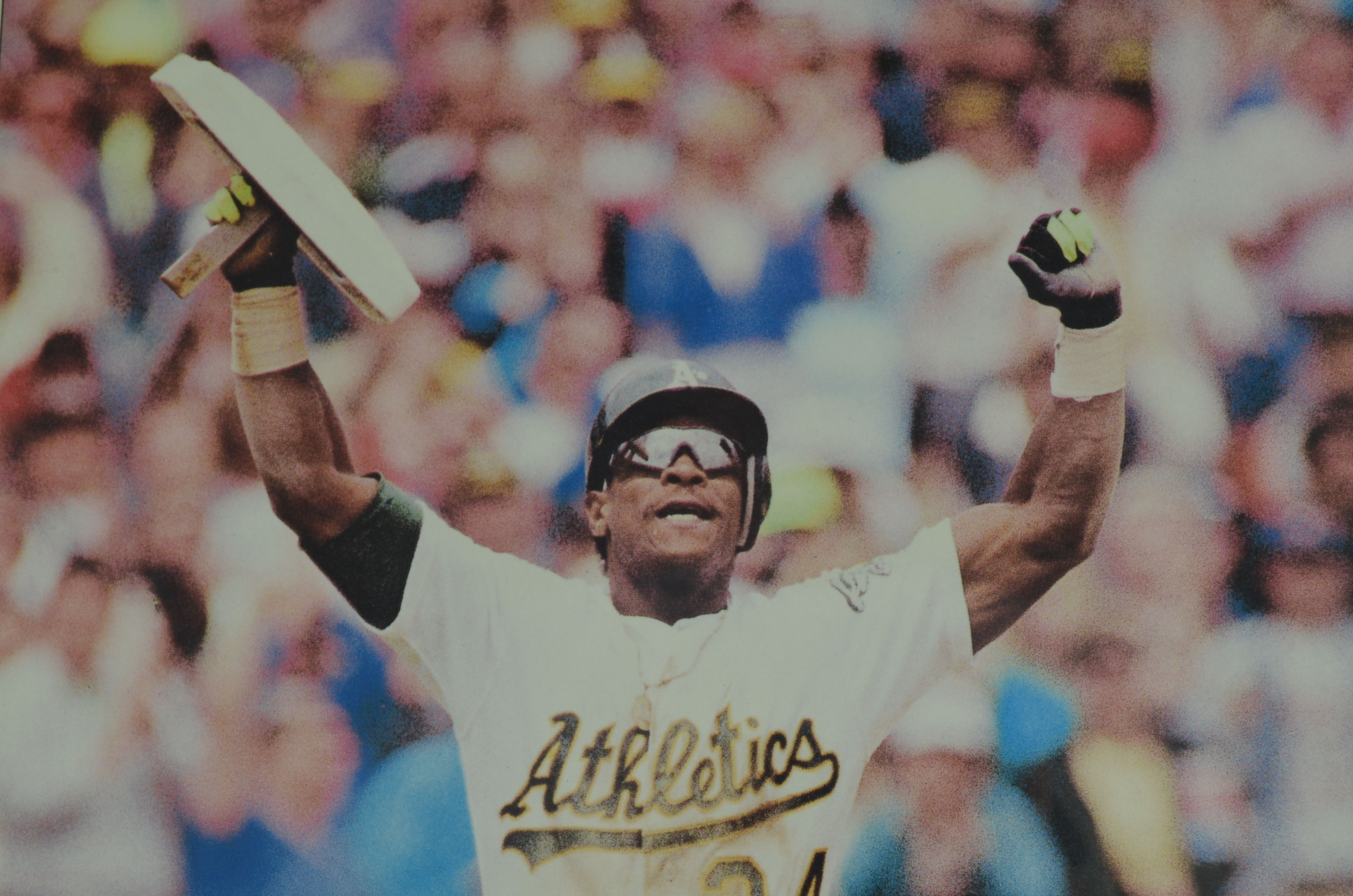 Oakland A's Rickey Henderson Stolen Base King Framed Photograph (Eng –  Behind the Glass, LLC