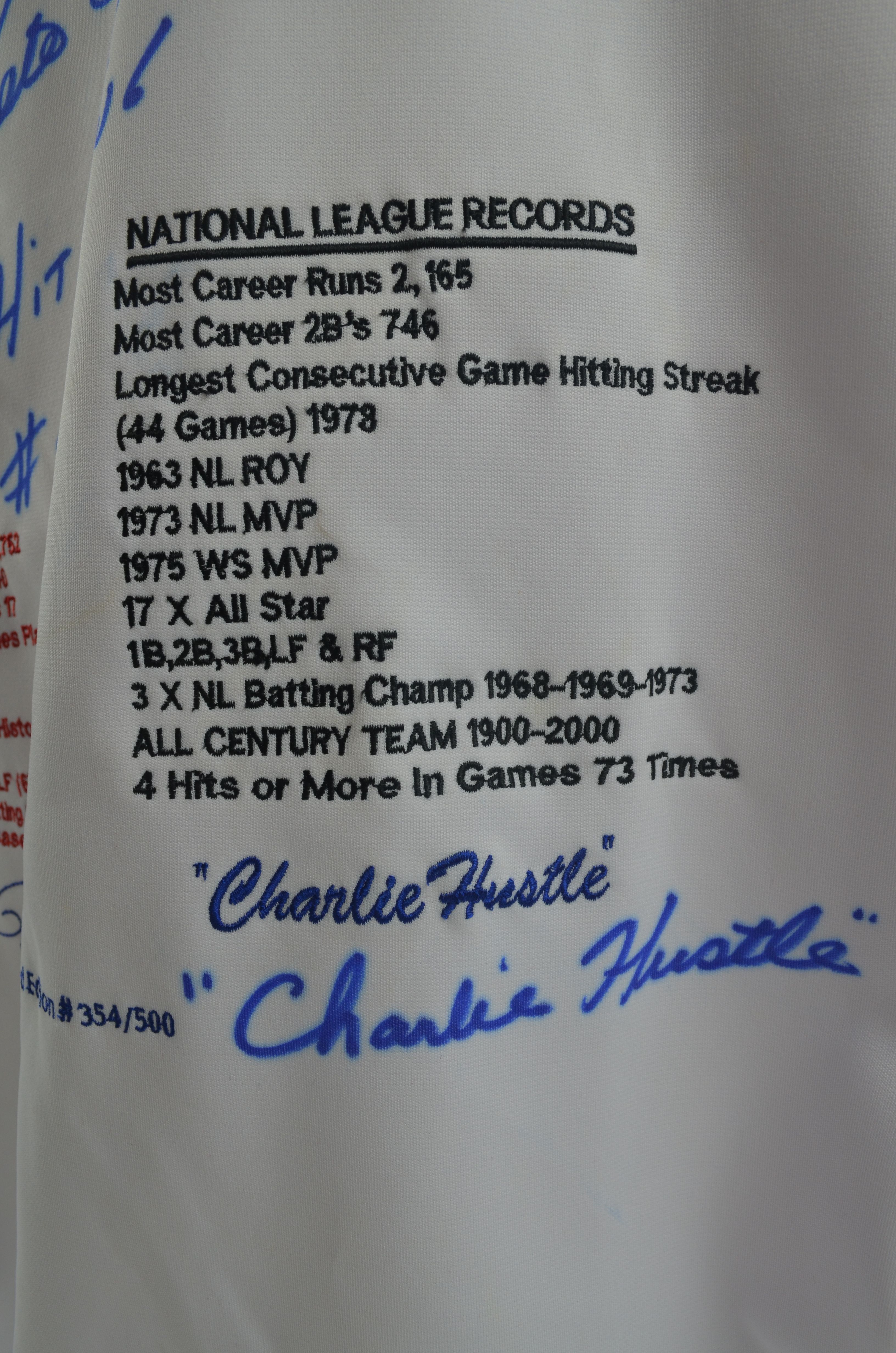Lot Detail - Pete Rose Autographed & Inscribed Limited Edition Jersey