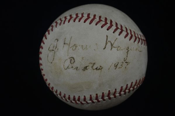 Honus Wagner 1937 Single Signed Baseball