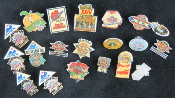 NFL Collection of 20 Super Bowl Pins