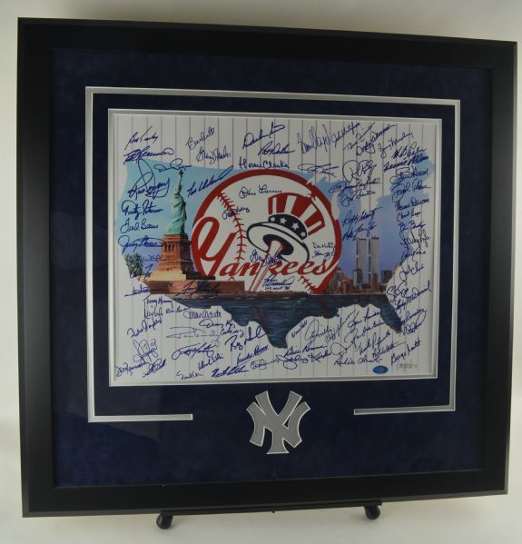 New York Yankees Autographed & Framed 16x20 Photo w/80 Signatures 