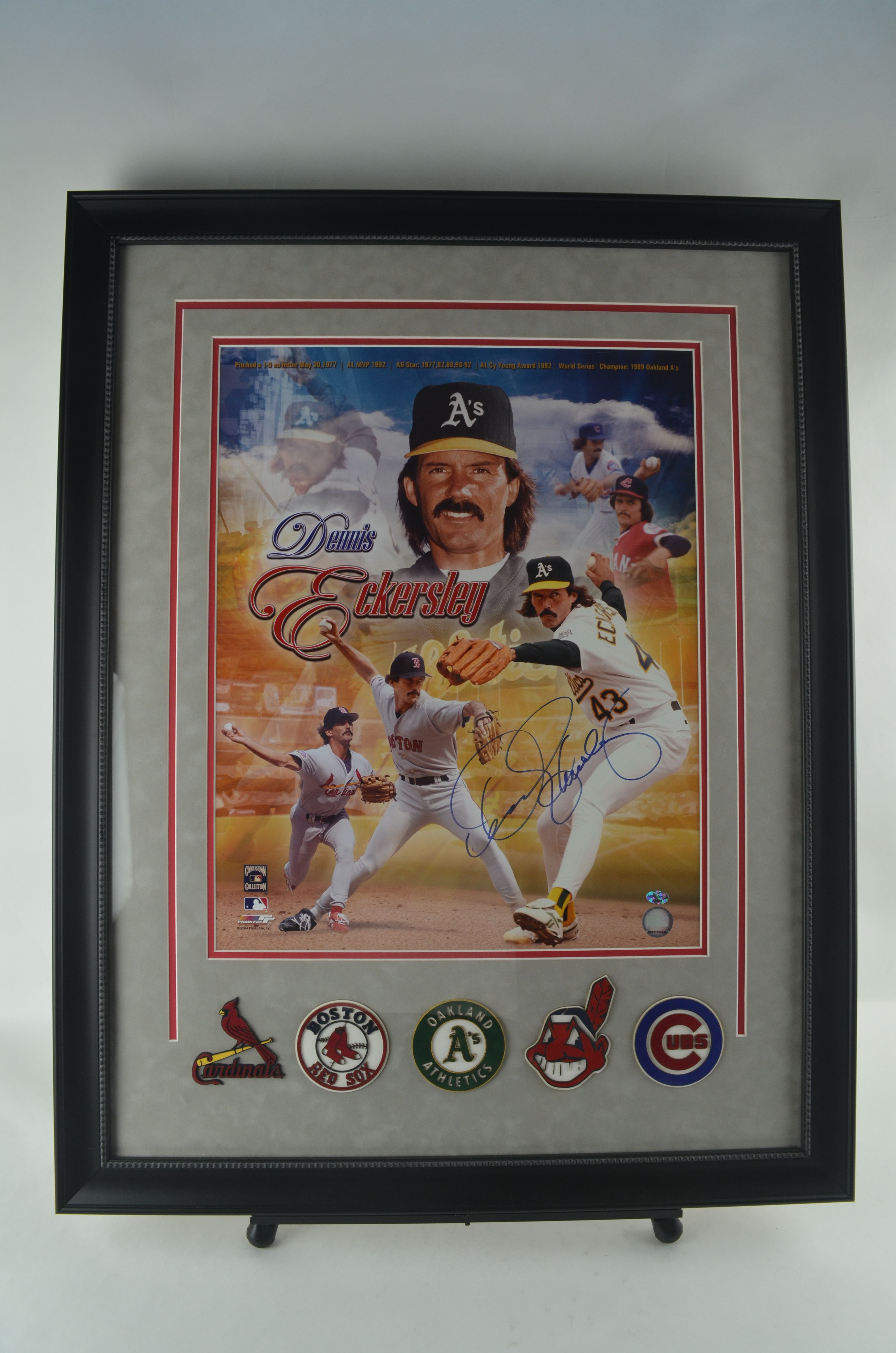 Dennis Eckersley in Action Boston Red Sox Autographed 16 x 20 Framed  Baseball Photo