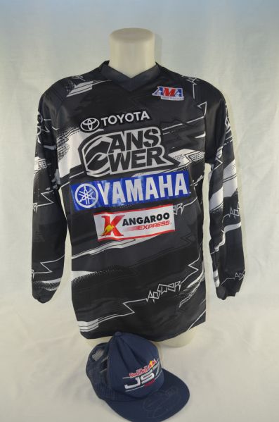 James Stewart Jr. Race Worn Signed Jersey & Signed Hat