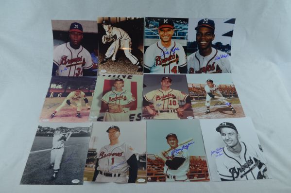 Milwaukee Braves Lot of 12 Autographed Photos