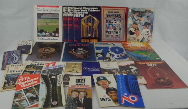 New York Yankees Collection of 24 World Series Programs Yearbooks & Media Guide 