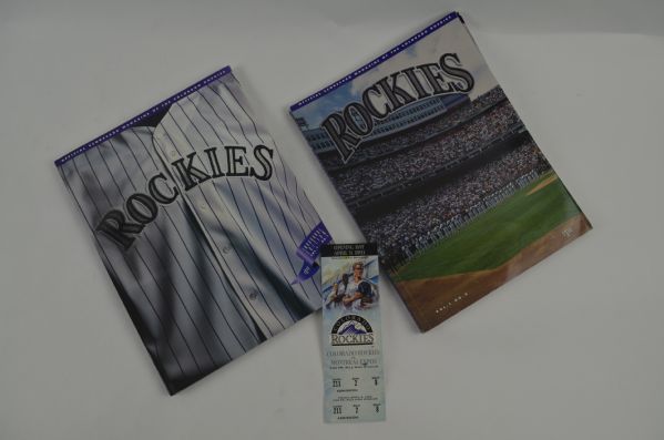 Colorado Rockies Inaugural Season Lot of 2 Programs & Ticket