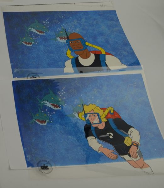 Michael Jordan and Wayne Gretzky Animated Cel