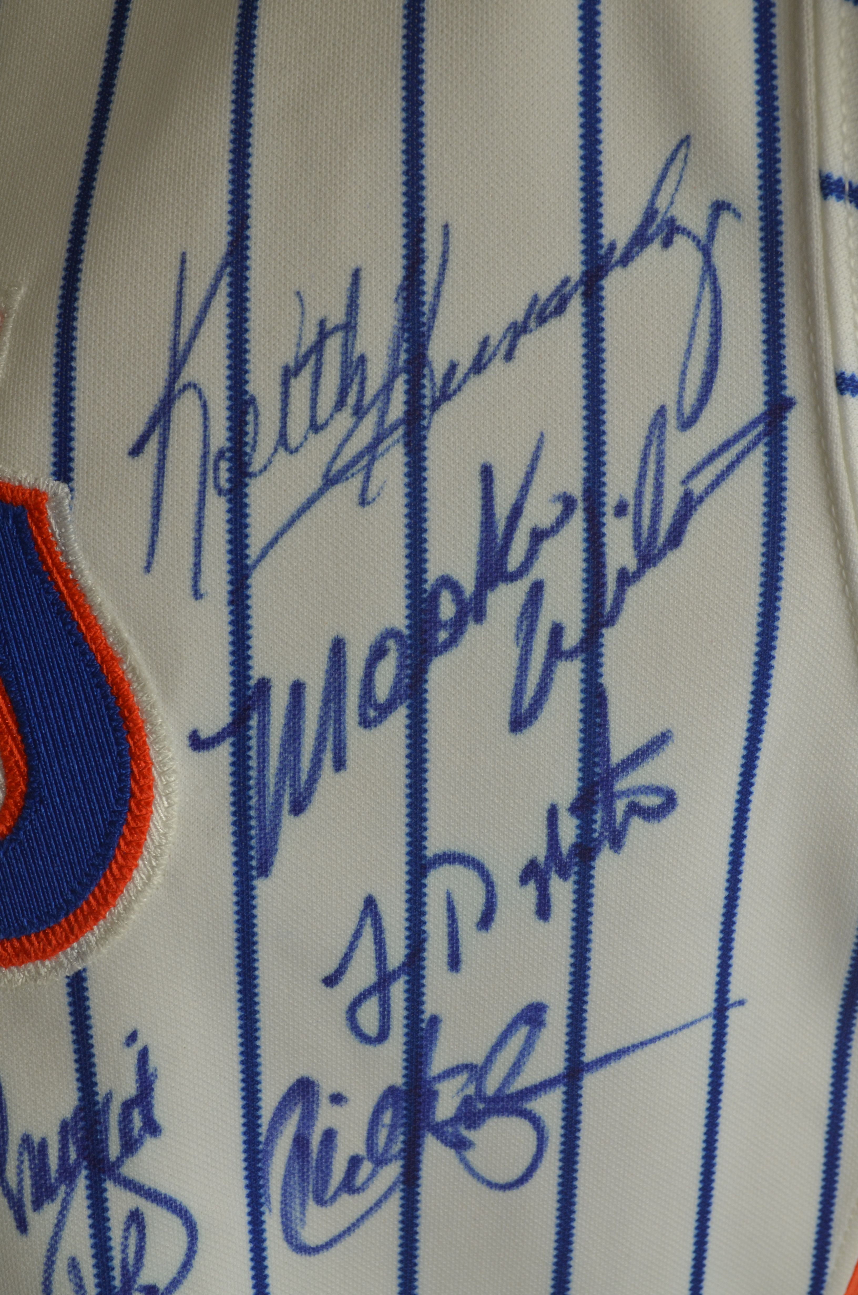 Danny Heep Signed New York Mets Jersey Inscribed 86 W. Champs (JSA C –