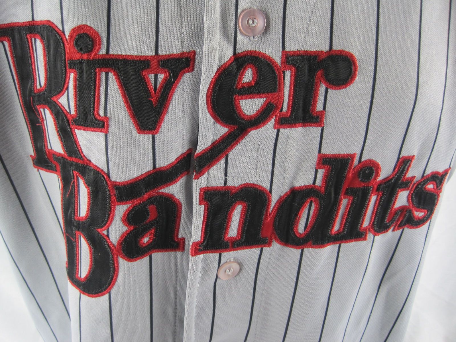 Lot Detail - Justin Morneau Quad City River Bandits Professional Model  Minor League Jersey w/Heavy Use