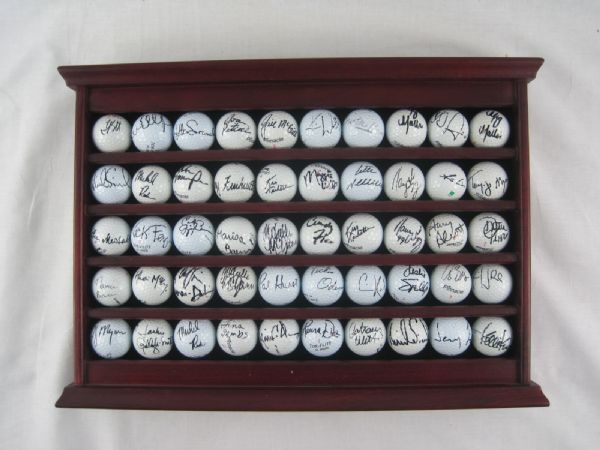 LPGA Collection of 50 Autographed Golf Balls w/Display Case