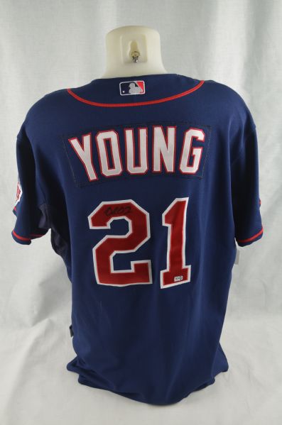 Delmon Young 2008 Minnesota Twins Game Used Jersey MLB Authentication