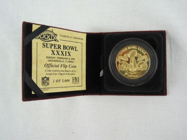 Super Bowl XXXIX Highland Mint Patriots vs Eagles Flip Coin