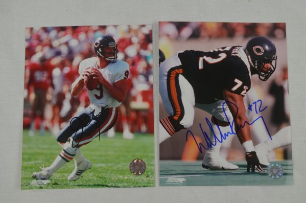 Jim McMahon & William "Refrigerator" Perry Lot of 2 Autographed 8x10 Photos