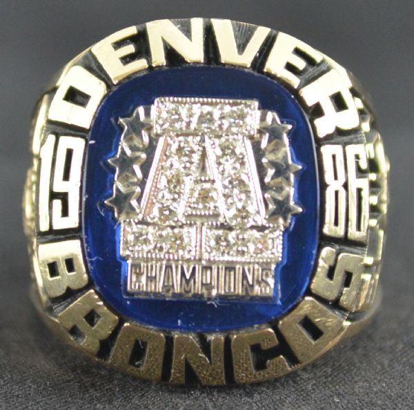John Elway Super Bowl XXI 10K Gold Ring w/Real Diamonds