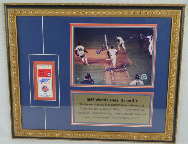 New York Mets vs Boston Red Sox 1986 World Series Autographed & Framed Display 