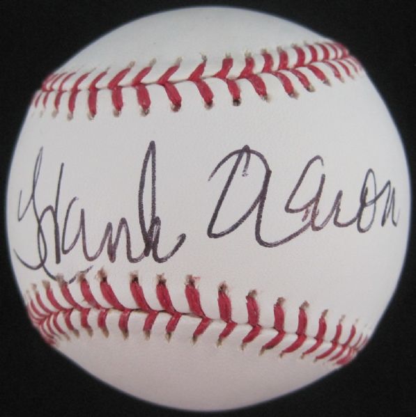 Hank Aaron Autographed Baseball