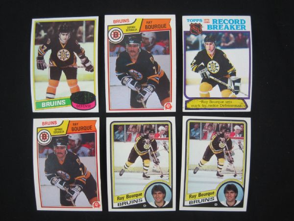 Ray Bourque Lot of 6 Vintage Hockey Cards w/Rookie