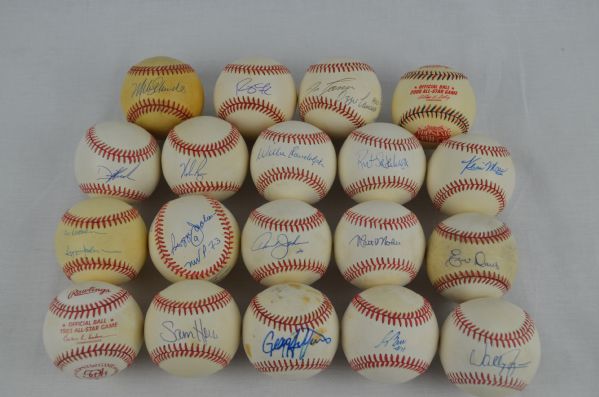 1980s Collection of 16 Autographed Baseballs