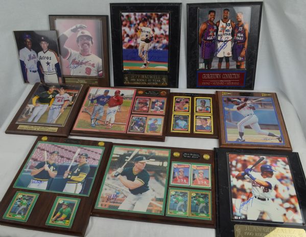 Collection of 9 Autographed Photos & Plaques