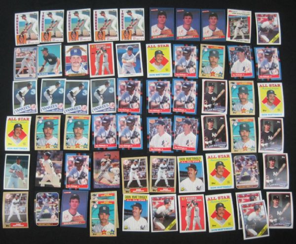 Don Mattingly Collection of 62 Cards w/Rookies