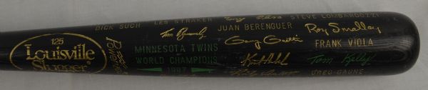 Minnesota Twins 1987 World Series Championship Black Trophy Bat