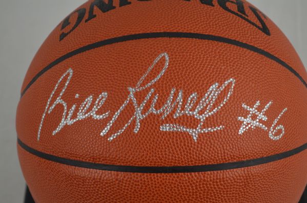 Bill Russell Autographed & Inscribed Limited Edition Basketball w/Display Case
