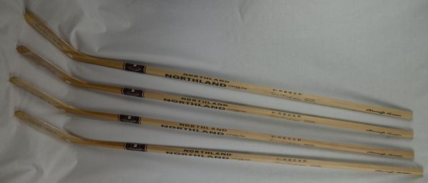 Gordie Howe Lot of 4 Autographed & Inscribed Hockey Sticks