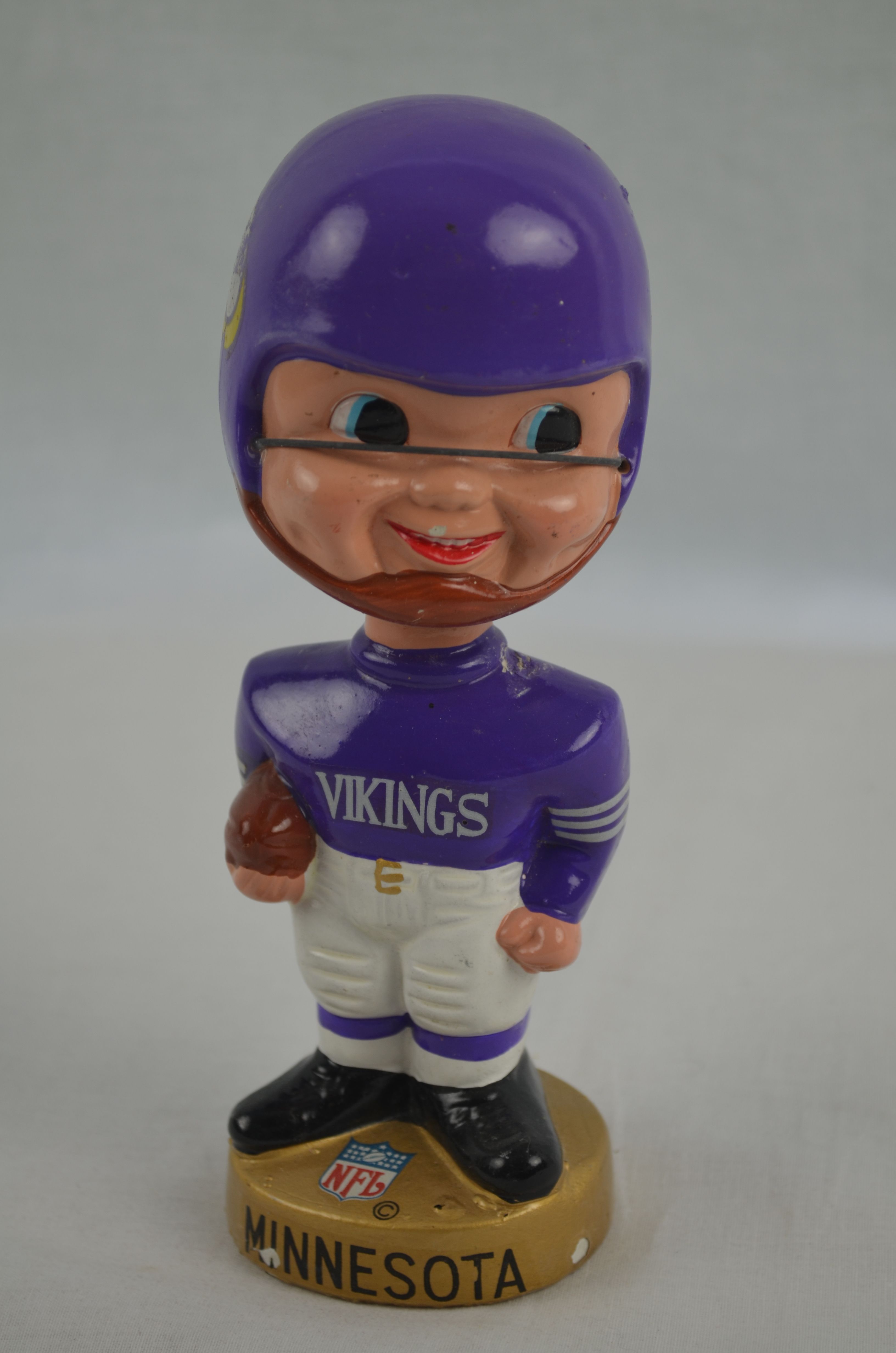 Vintage 1960s Minnesota Vikings Bobblehead Square Base