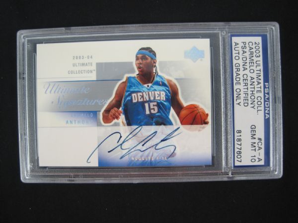 Carmelo Anthony Autographed Rookie Card UDA PSA/DNA