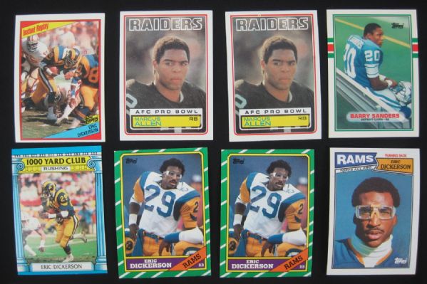 Barry Sanders Emmitt Smith & Eric Dickerson Lot of 46 Football Cards w/Rookies