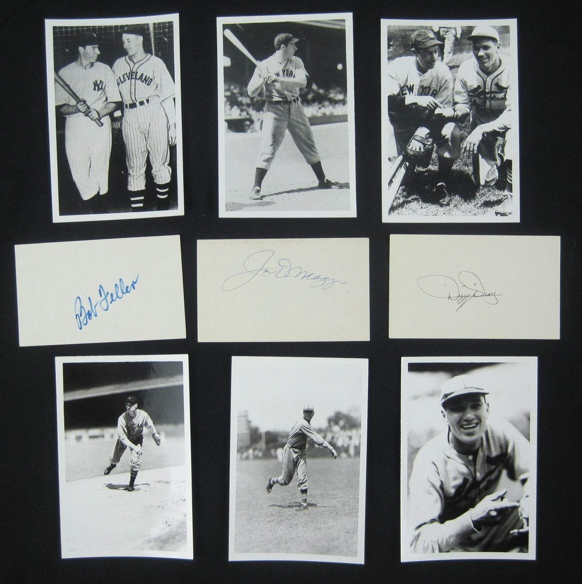 Lot Detail - Joe DiMaggio Dizzy Dean & Bob Feller Autographed Index ...