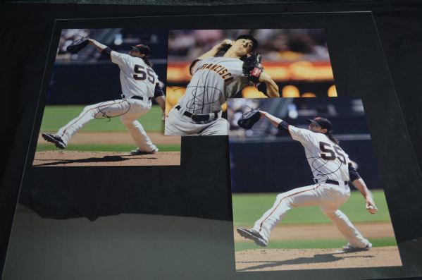 Tim Lincecum Lot of 3 SF Giants Autographed Photos