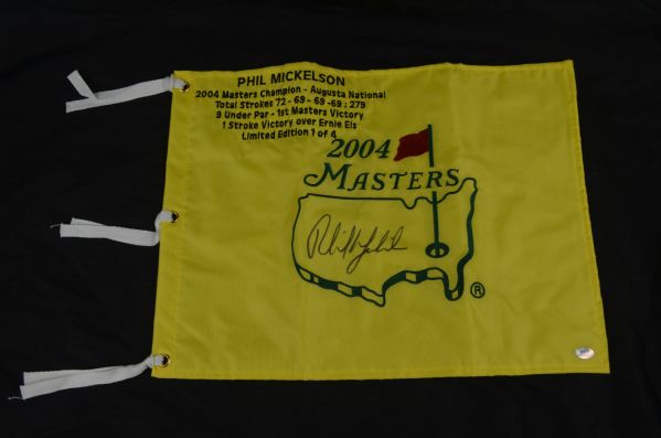 Phil Mickelson Autographed 2004 Masters Flag