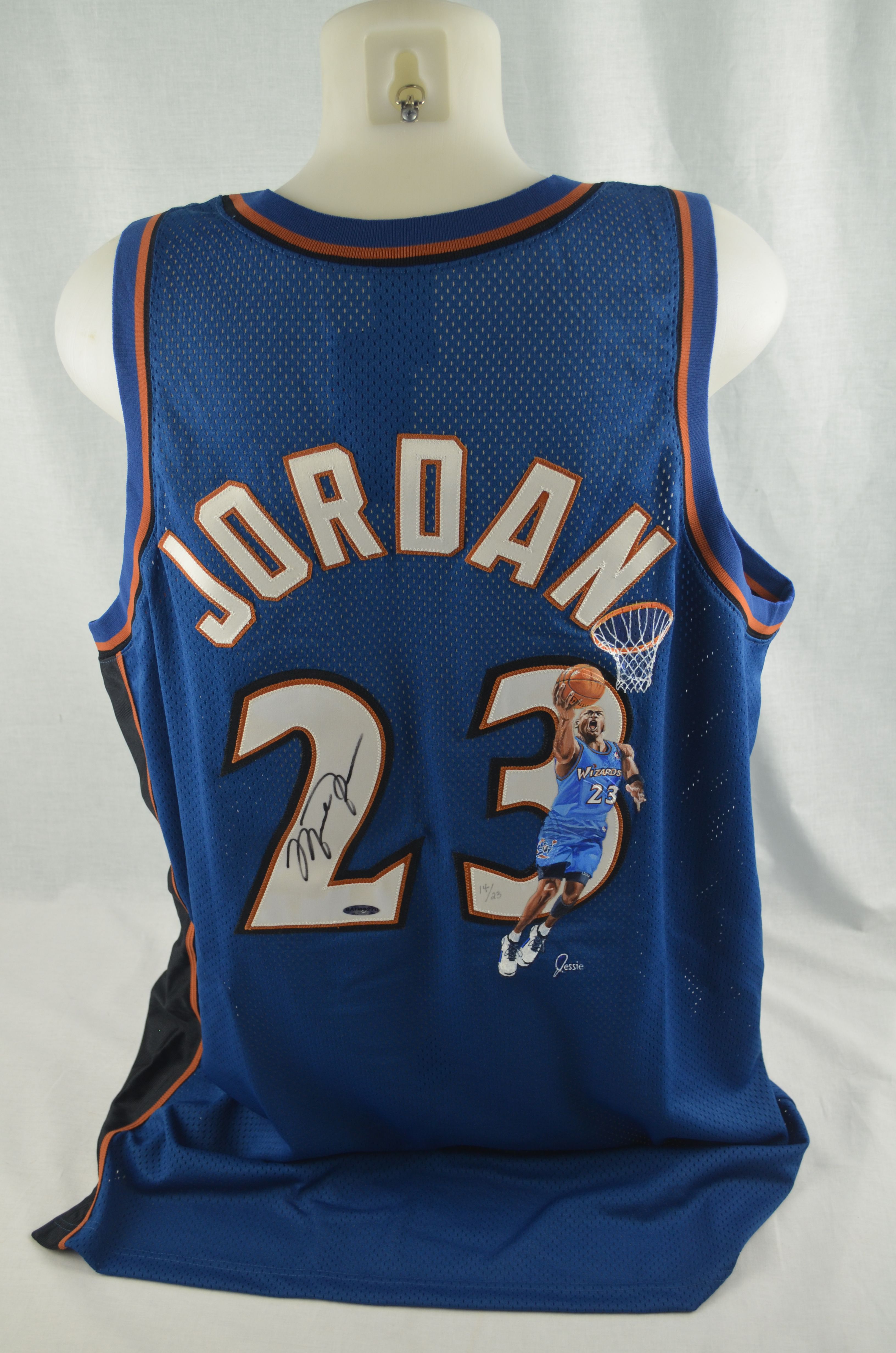 Autographed Washington Wizards Michael Jordan Upper Deck Jersey