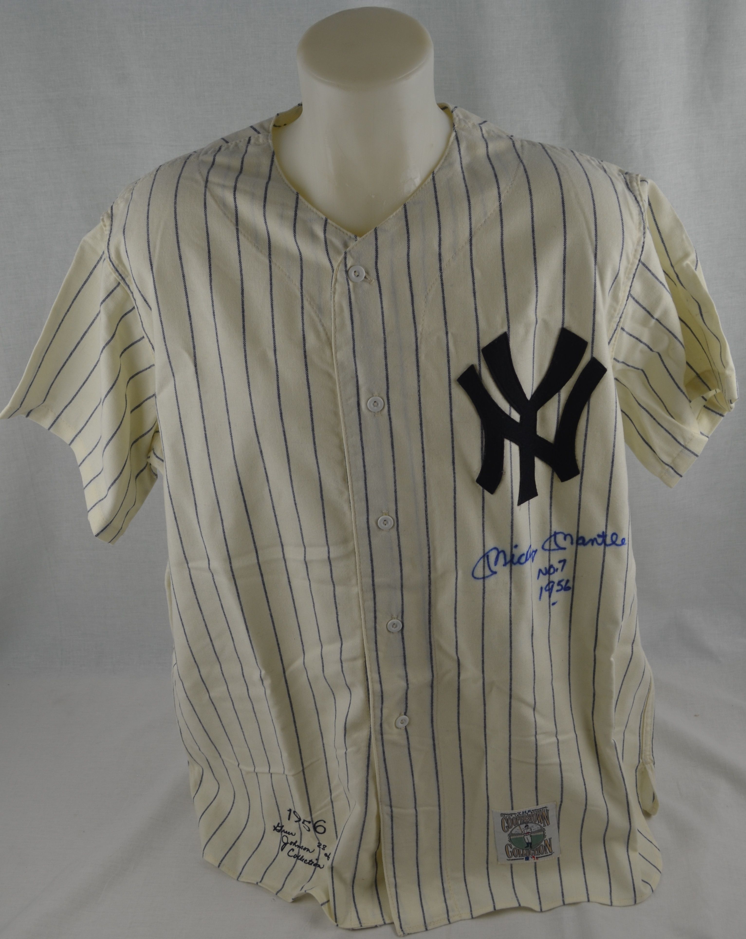 Lot Detail - Mickey Mantle Autographed & Inscribed Stat Jersey From Greer  Johnson Collection