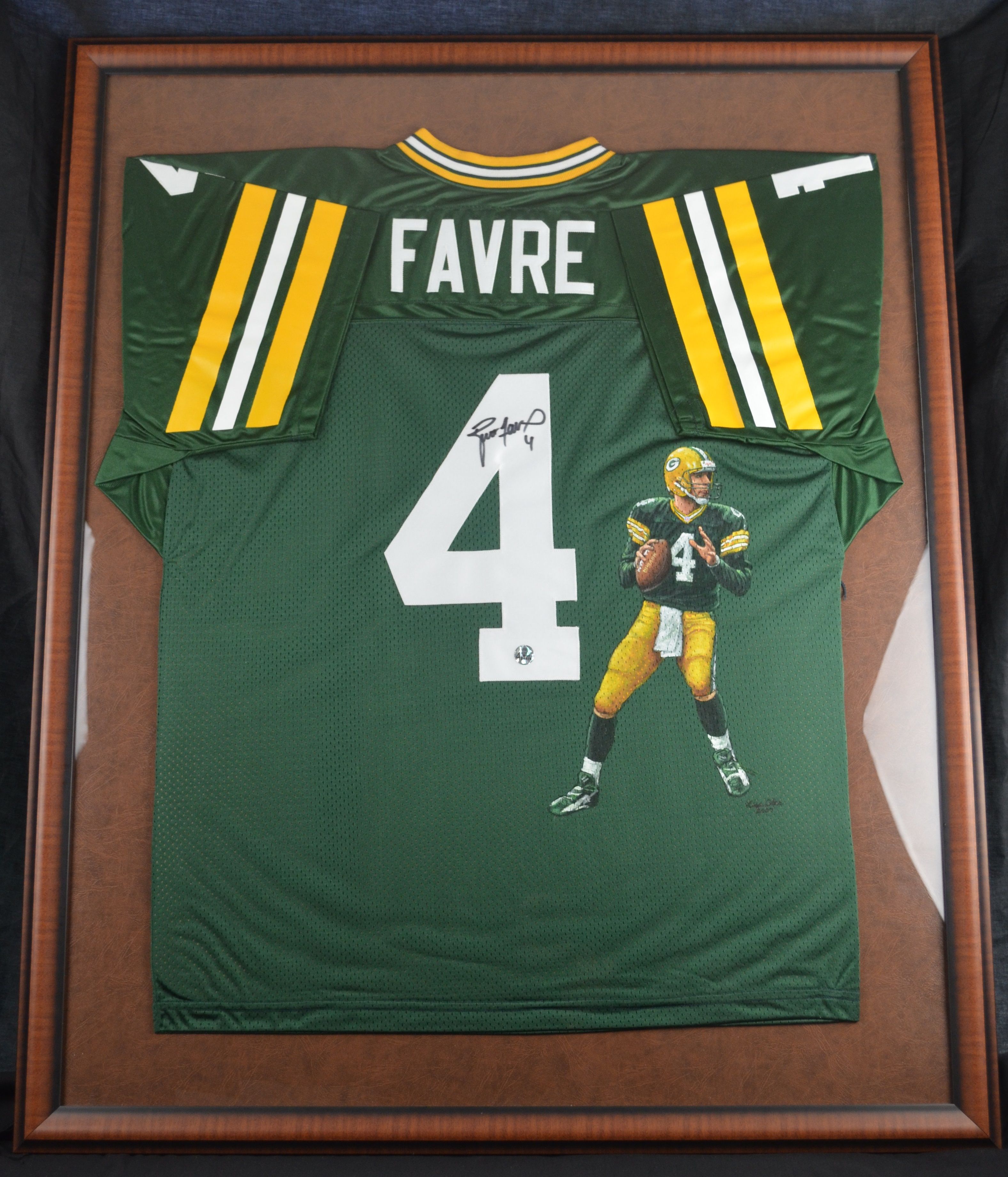 Brett Favre Autographed and Framed Green Packers Jersey