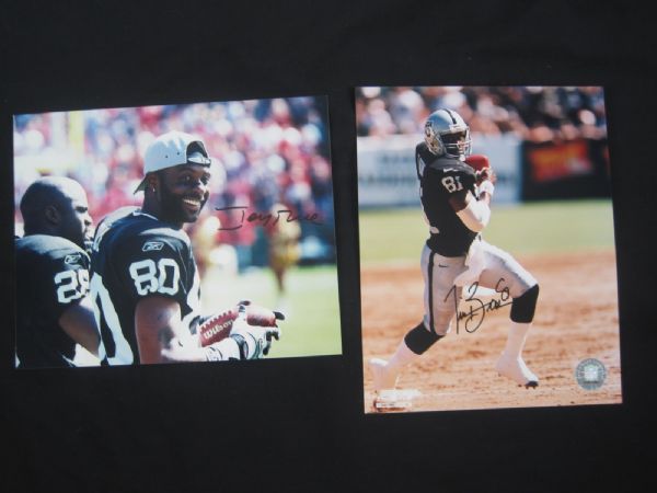 Jerry Rice & Tim Brown Lot of 2 Autographed Photos