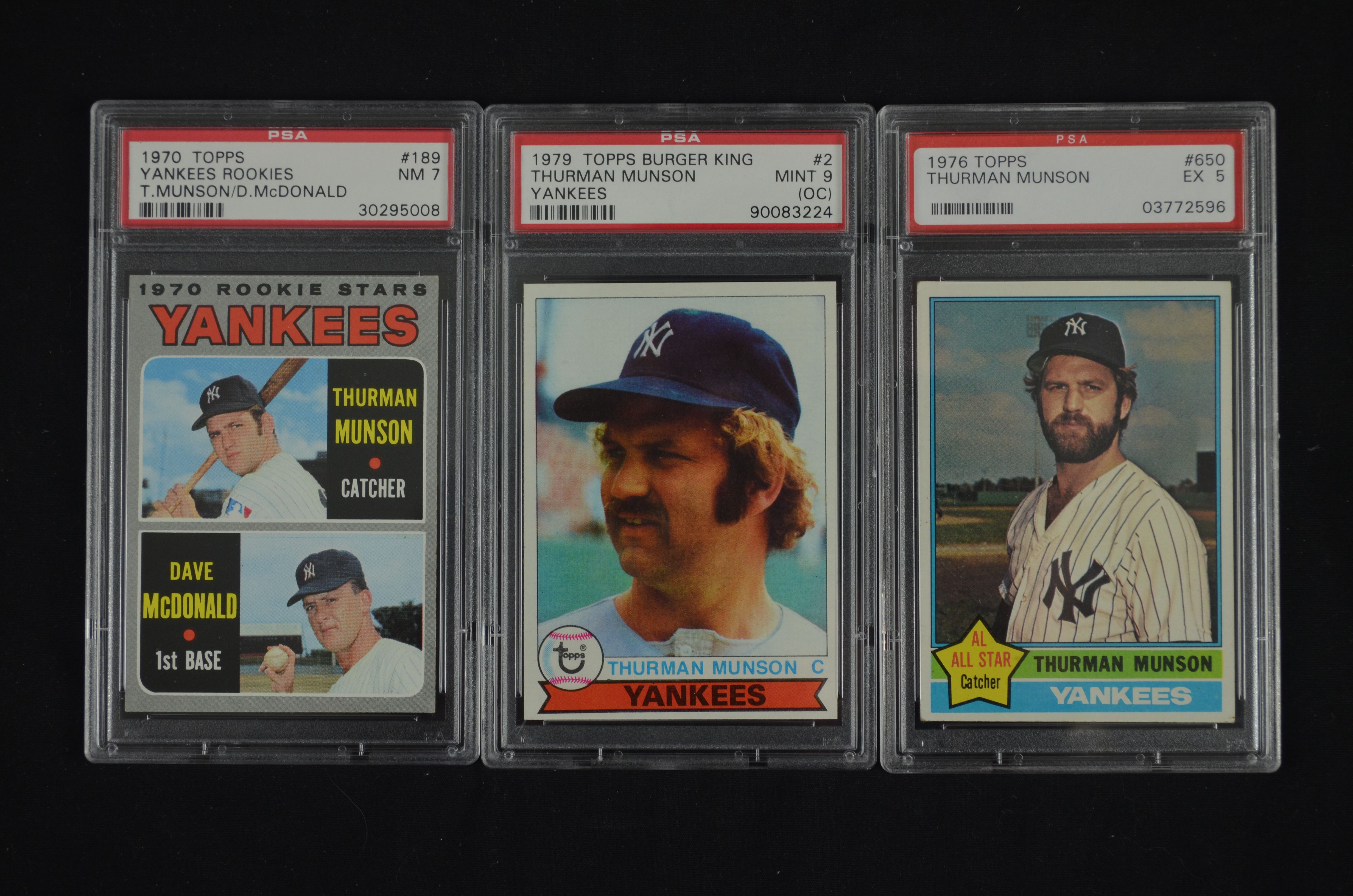 Lot Detail - Thurman Munson Lot of 3 Graded Baseball Cards