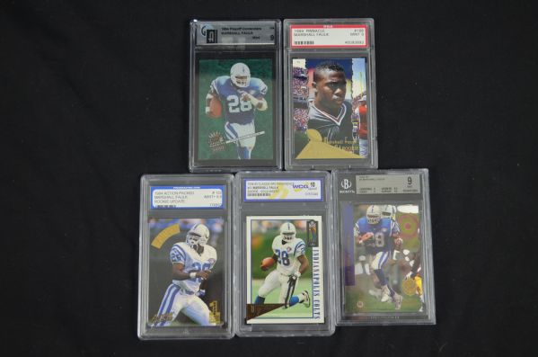 Marshall Faulk Lot of 5 Graded Football Cards