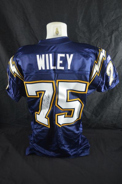 Marcellus Wiley 2003 San Diego Chargers Autographed Professional Model Jersey w/No Use PSA/DNA LOA