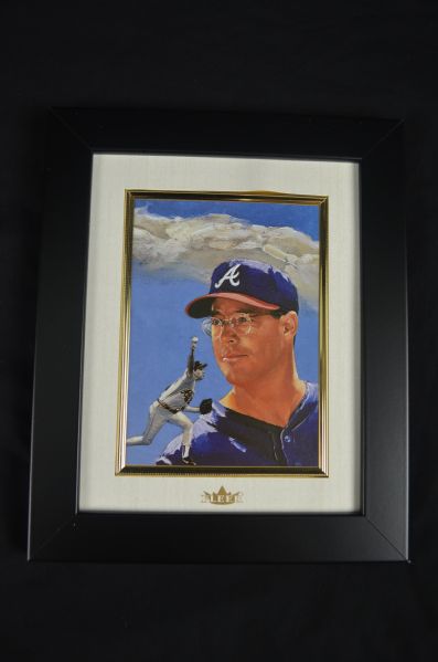 Greg Maddux Fleer "Art of Sports" Framed Oil Painting