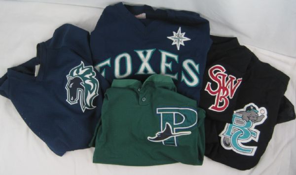 Minor League Collection of 5 Jerseys w/Medium-Heavy Use