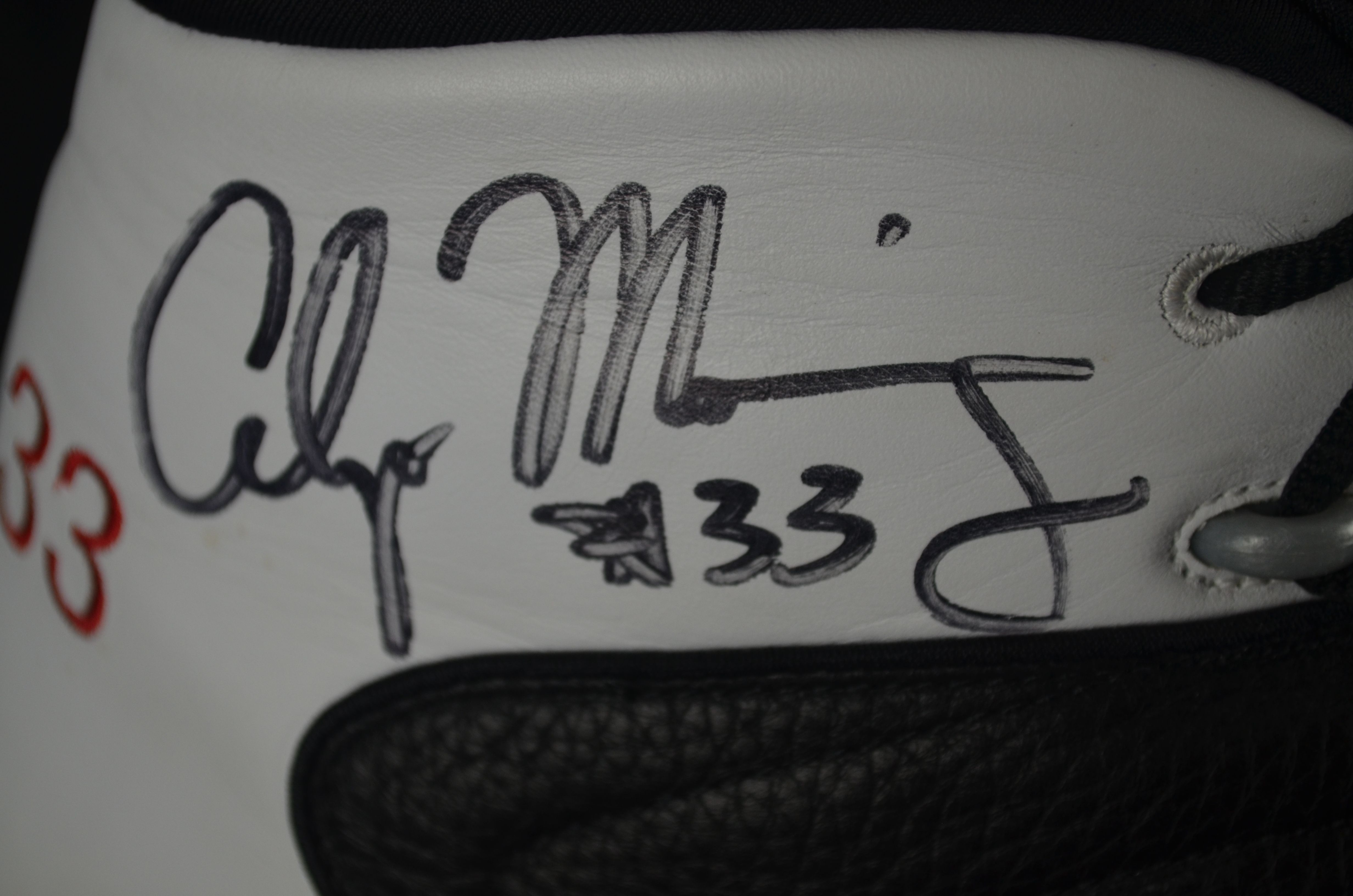 Miami Heat Alonzo Mourning Game Used Shoes Auto'd 33