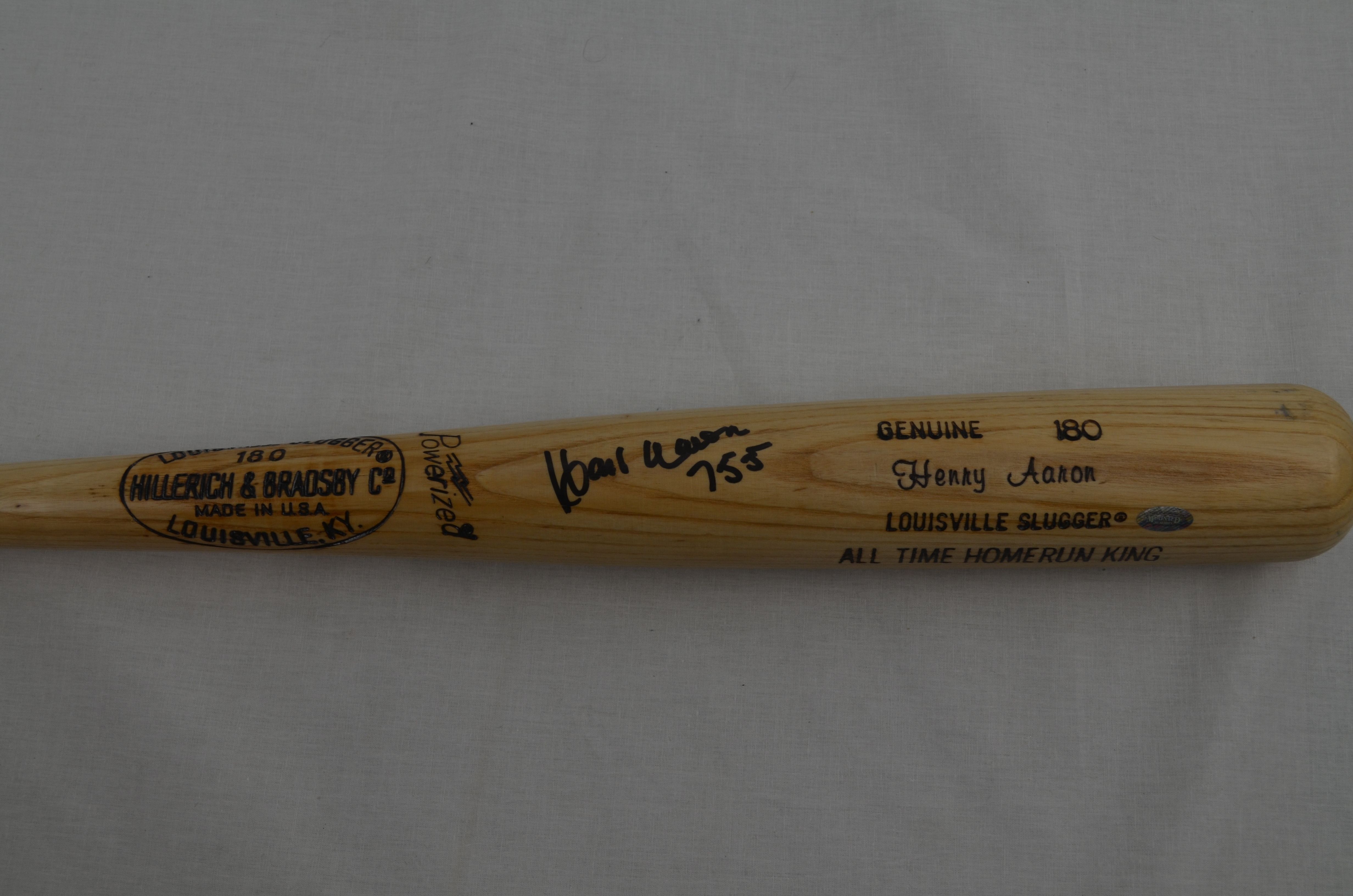 Sold at Auction: HANK AARON LOUISVILLE SLUGGER BASEBALL BAT