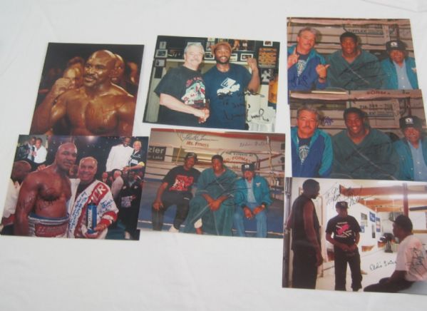 Riddick Bowe Evander Holyfield & Lennox Lewis Lot of 7 Autographed Photo