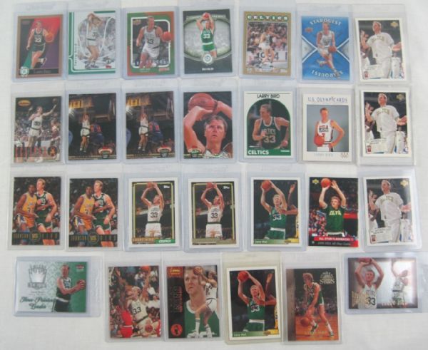 Larry Bird Collection of 27 Basketball Cards