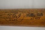 Vintage 1890's  B.G.J. Baseball Bat No. 473