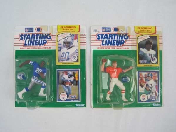 John Elway & Barry Sanders Lot of 2 Starting Line Ups w/Original Packaging