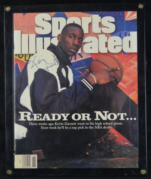 Kevin Garnett Autographed Rookie Sports Illustrated Magazine